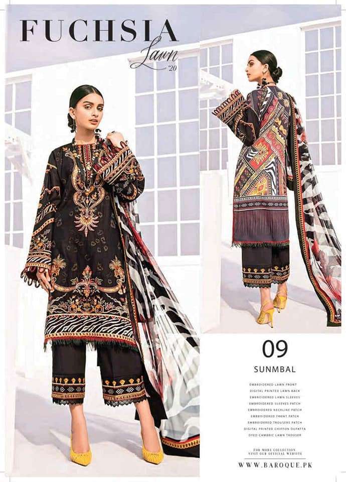 Baroque Fuchsia Lawn